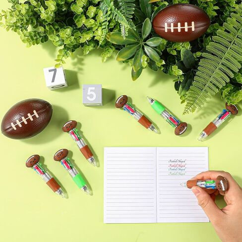 15 PCS Football Party Favors Football Smile Multicolor Pare Pens قابلة للسحب 4 في 1 لصالح طلاب الحفلات الرياضية المدرسية المكتبية in Saudi Arabia