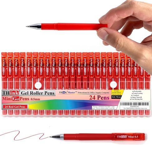 THINK2MASTER [24 Pens - Purple Ink Think2 0.5mm Pocketable Mini Gel Pens. (24 Purple) Fine Point Small Rollerball Pens with Smooth Quick Drying Ink. in Saudi Arabia