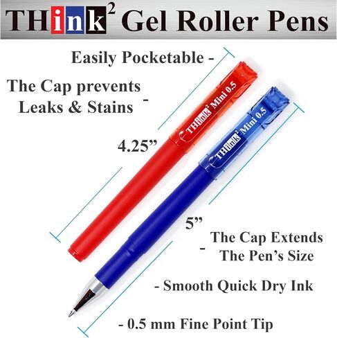 THINK2MASTER [24 Pens - Purple Ink Think2 0.5mm Pocketable Mini Gel Pens. (24 Purple) Fine Point Small Rollerball Pens with Smooth Quick Drying Ink. in Kuwait