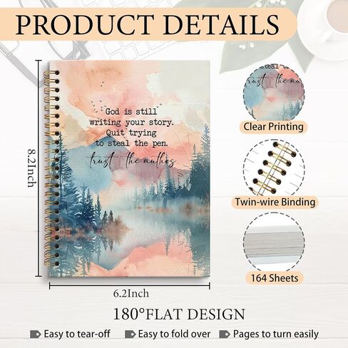 JRTW Christian Notebook Journal, God Is Still Writing Your Story Inspirational Scripture Journal for Women, Bible Journaling Notebooks for Note Taking, Spiral Notebook 5.5x8.3 Inch in Saudi Arabia