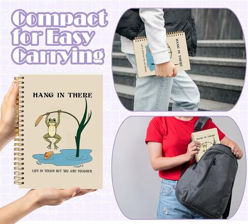 Welshower Frog Notivational Notebook Notebook Journal ، دفتر ملاحظات ملهمة للنساء ، شنق هناك مجلة إيجابية ضفدع مضحكة ، هدايا التأكيد الإيجابية ، 5.5 × 8.3 بوصة in Kuwait