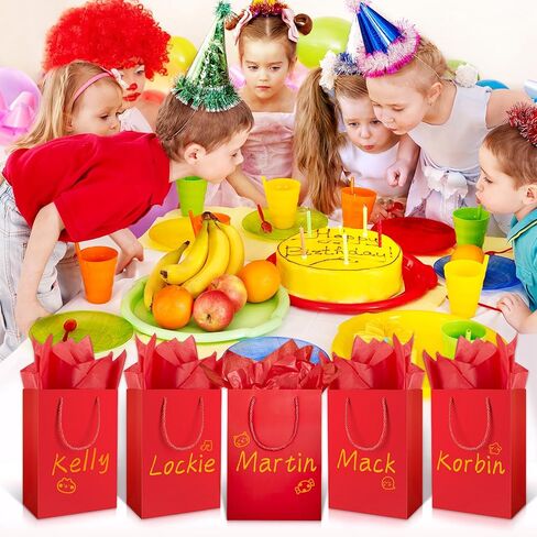 Jutieuo 10 Pack Luxury Red Gift Bags with Tissue Paper and Handles, 11" x 8" x 4" Premium Medium Size Red Gift Bags for Birthday, Wedding, Party in Kuwait