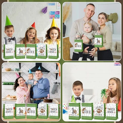 12pcs حفلات كرة القدم تفضل الأكياس في السنة الأولى لأسفل زخارف حفلة عيد ميلاد معالجة الأكياس المائية ورقة كرة القدم الحلوى in Saudi Arabia