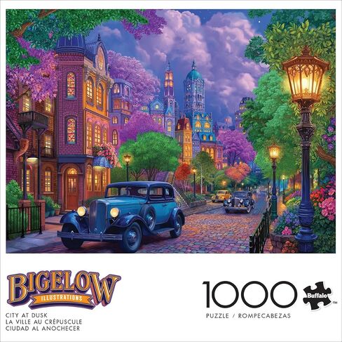 Buffalo Games - Bigelow Illustrations - Night and Day - City at Dusk - 1000 Piece Jigsaw Puzzle for Adults - Challenging Puzzle Perfect for Game Nights - Finished Size is 26.75 x 19.75 in Saudi Arabia