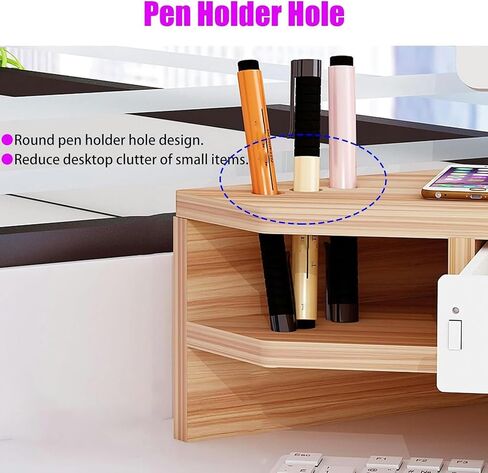 Desktop Organizer Computer Monitor Stand Laptop Riser for Desk with Storage, 2 Tier Triangle Screen Risers for PC/TV/Tablet, Computer Corner Monitor Stand Organization in Saudi Arabia