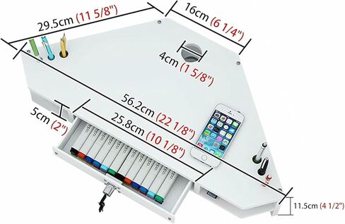 Triangle Corner Desk Monitor Stand Riser with Pen Holder and Drawer 2 Shelf Storage Rack for Laptop TV Tablet in Saudi Arabia