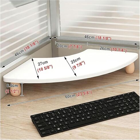 Corner Computer Monitor Stand Riser, Corner Monitor Stand Office Corner Monitor Stand Wooden, Computer Holder for Living Room, Triangular Desk Shelf(Pink) in Saudi Arabia