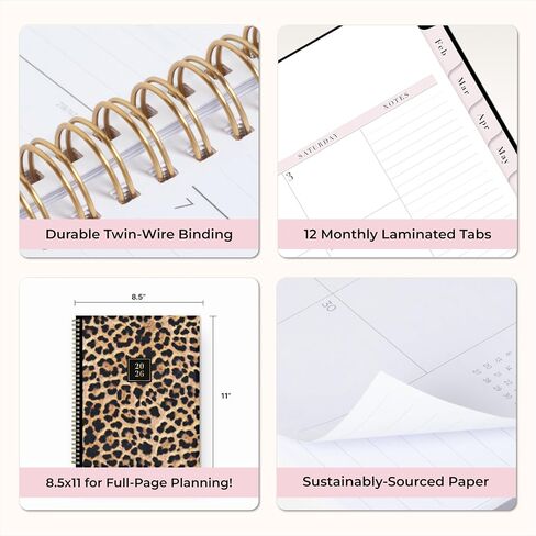 Blue Sky Rachel Parcell 2026 Weekly and Monthly Planner Calendar, January 2026 - December 2026, 8.5" x 11", Clear Pocket Cover, Durable Twin Wire Binding, Laminated Tabs, Storage Pocket, Stickers, Ana in Saudi Arabia