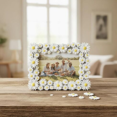 Daisy Flowers Craft Kit, 50 Pcs Resin Daisies in 3 Sizes with Storage Box, Flat Back Floral Embellishments for DIY Scrapbooking, Home Wedding Party Decor, Food Safe Decoration in Saudi Arabia