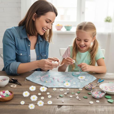 Daisy Flowers Craft Kit, 50 Pcs Resin Daisies in 3 Sizes with Storage Box, Flat Back Floral Embellishments for DIY Scrapbooking, Home Wedding Party Decor, Food Safe Decoration in Saudi Arabia