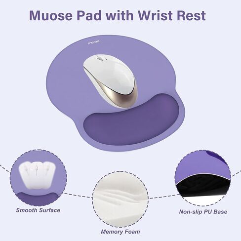 Mosiso Circle Curved Rest Rest Prest for Mouse Pad & Keyboard Set ومتوافق مع MacBook Air 13 Inch Case 2024-2022 M3 M2 ، Case & Sleeve Bag & Keyboard Cover & WebCam Film ، Imperial Purple in Saudi Arabia