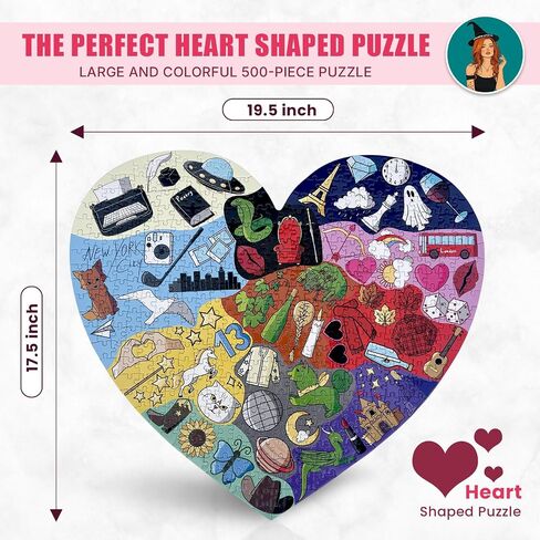 ERAS Puzzle Heart Shaped, Jigsaw Puzzles – Puzzles for Adults, Gift for Couples, Friends & Puzzle Lovers – Premium Quality Pieces (500 Pieces) in Saudi Arabia