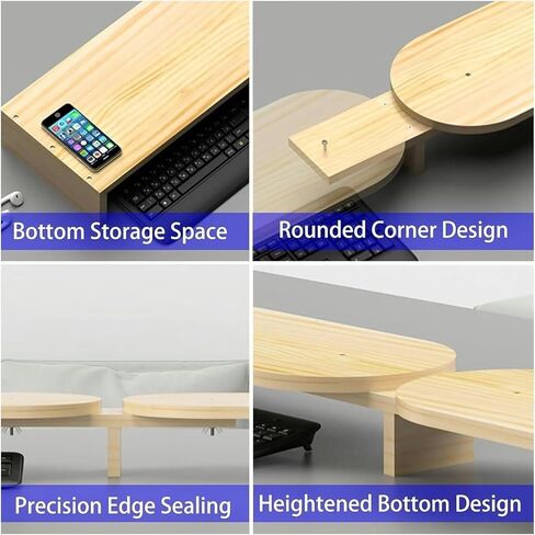 Triangle Monitor Stand Riser, Corner Monitor Stand, Adjustable Solid Wood Tablet Organizer Storage Rack, Office Desktop Corner Shelf Lift(Pink) in Saudi Arabia
