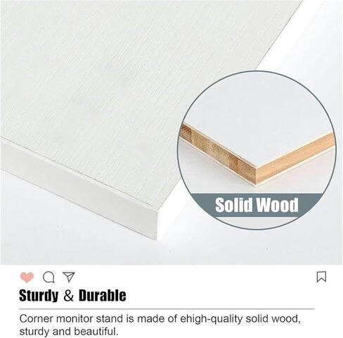 مراقب الكمبيوتر Corner Corner Riser ، Triangle Monitor Stand لركن سطح المكتب ، صاخبة شاشة الخشب الصلبة مع فتحة القلم (Walnut) in Saudi Arabia