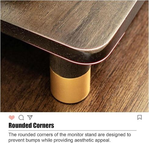 مراقب الكمبيوتر Corner Corner Riser ، Triangle Monitor Stand لركن سطح المكتب ، صاخبة شاشة الخشب الصلبة مع فتحة القلم (Walnut) in Saudi Arabia