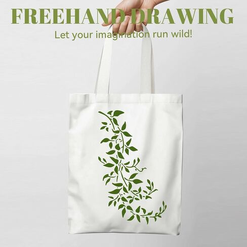 6Pcs Large Botanical Vine Stencils – 16" & 12"Reusable Leaf Branch Templates for Painting on Wood, Wall, Furniture, Canvas, Cards, and Crafts in Saudi Arabia
