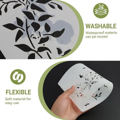 6Pcs Large Botanical Vine Stencils – 16" & 12"Reusable Leaf Branch Templates for Painting on Wood, Wall, Furniture, Canvas, Cards, and Crafts in Saudi Arabia