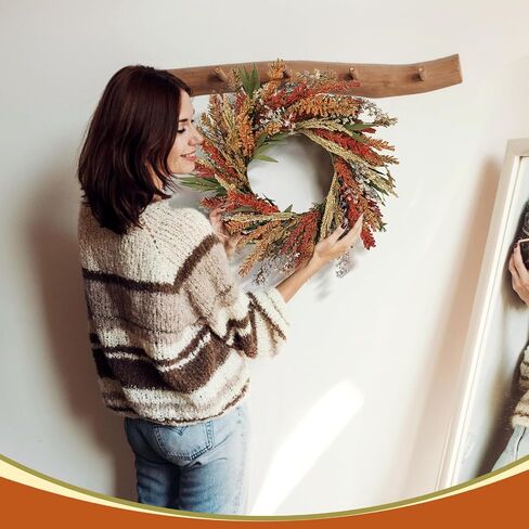 Fall Harvest Grain Wreath for Front Door Outside, 22-24 Inch Indoor Outdoor Wreath for Thanksgiving, Farmhouse Autumn Wreath for Home Porch Wall Window in Saudi Arabia