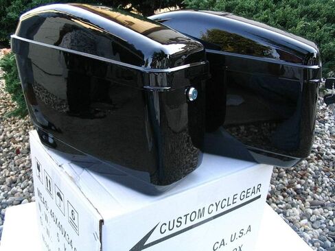 KUAFU Universal Motorcycle Hard Saddlebag Trunk W/Lights W/Locks Compatible with Honda Yamaha Harley Suzuki Kawasaki Motorcycle in Saudi Arabia