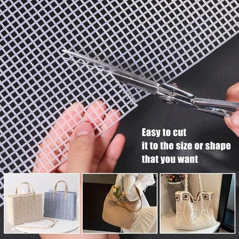 chgcraft 6pcs شبكات البلاستيك شبكات القماش حقيبة منصات المشكل السفلية محفظة صنع قالب لتطريز الكروشيه الحرف البيضاء لخطوص أكريليك صياغة مشاريع الكروشيه متماسكة in Kuwait