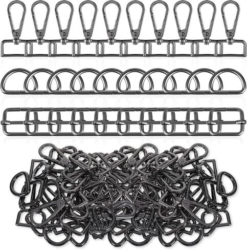 30 PCS Metal Dwivel Clasp Clasp Hooks ، D Rings Purse Hardware لصنع الأكياس ، أجهزة حزام Push Push Attract Clips Clips for DIY Carks Keychain Pres in Kuwait