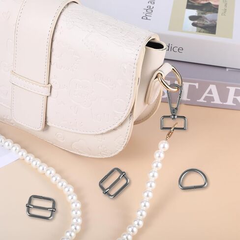 30 PCS Metal Dwivel Clasp Clasp Hooks ، D Rings Purse Hardware لصنع الأكياس ، أجهزة حزام Push Push Attract Clips Clips for DIY Carks Keychain Pres in Kuwait