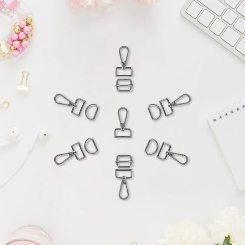 30 PCS Metal Dwivel Clasp Clasp Hooks ، D Rings Purse Hardware لصنع الأكياس ، أجهزة حزام Push Push Attract Clips Clips for DIY Carks Keychain Pres in Kuwait