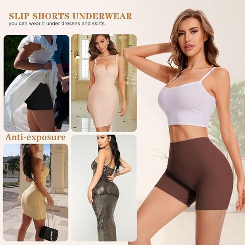 Womens Seamless Shaping Boyshorts Panties Tummy Control Underwear Slip Shorts Under Dress Shapewear Shorts in Kuwait