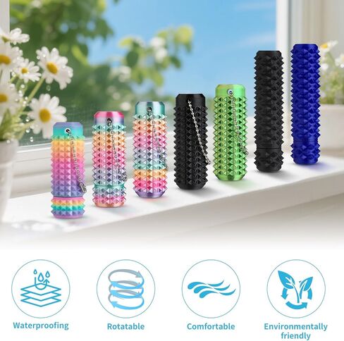 Spiky Grip Stim Pain Fidget Toy, Pocket-Sized Discreet Spinners Stim Keychain 3D Printed with Hard Spiky Massage for Anxiety Focus & Skin Picking and Stress Reduction (Rotate Rainbow) in Saudi Arabia