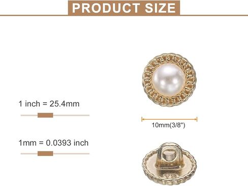 HARFINGTON 10pcs 40L Pearl Gold Metal Sewing Buttons 25mm 1" Round Women Coat Buttons with Plastic Shank Replacement DIY Button for Sewing Clothing Sweater Decoration Craft, #2 in Saudi Arabia