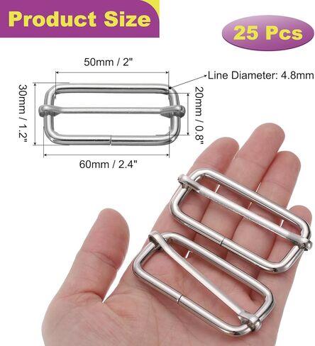 uxcell Metal Slide Adjustable Buckle Rectangle Tri-Glide Slides in Saudi Arabia