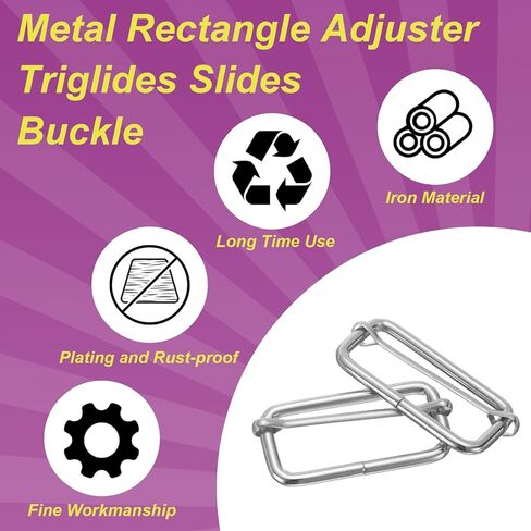 uxcell Metal Slide Adjustable Buckle Rectangle Tri-Glide Slides in Saudi Arabia