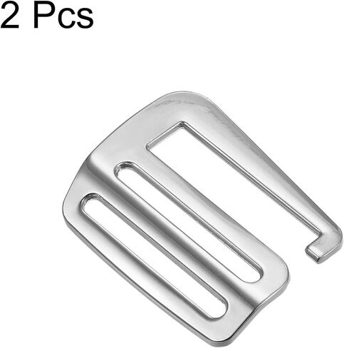 uxcell Metal G Hooks Webbing Buckles, 2Pcs 1.5" 38mm G-Hook Wave Buckle Adjuster Slide Buckle for Backpack Strap Webbing, Silver Tone in Saudi Arabia
