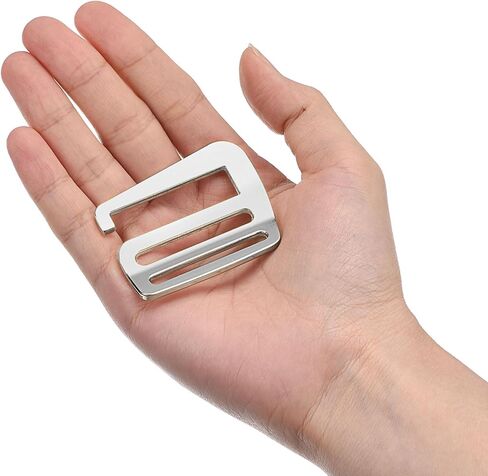 uxcell Metal G Hooks Webbing Buckles, 2Pcs 1.5" 38mm G-Hook Wave Buckle Adjuster Slide Buckle for Backpack Strap Webbing, Silver Tone in Saudi Arabia