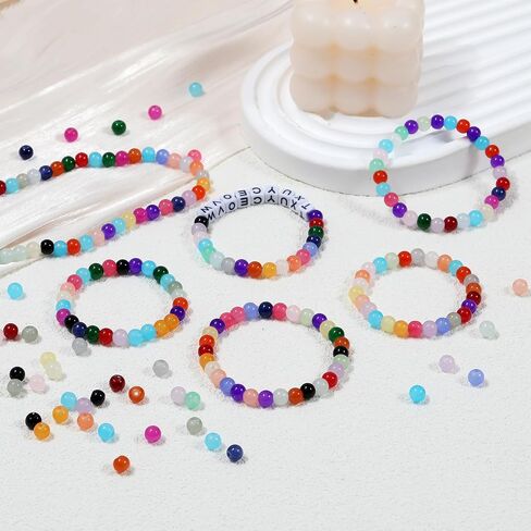 28 Colors 6mm Glass Beads, 500PCS Glass Crystal Beads for Bracelets Jewelry Making and DIY Crafts in Saudi Arabia