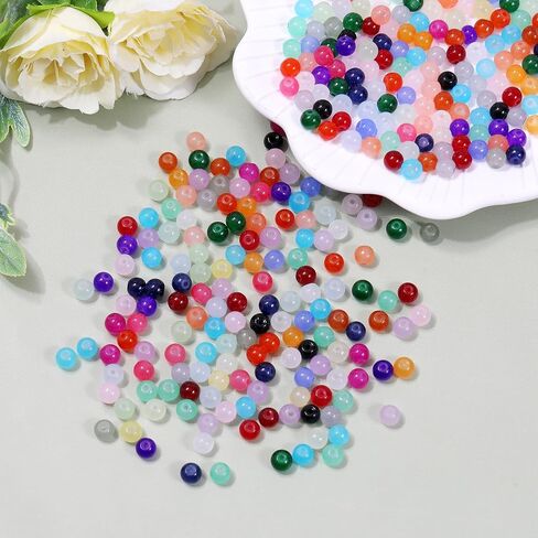 28 Colors 6mm Glass Beads, 500PCS Glass Crystal Beads for Bracelets Jewelry Making and DIY Crafts in Saudi Arabia