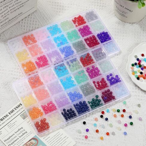28 Colors 6mm Glass Beads, 500PCS Glass Crystal Beads for Bracelets Jewelry Making and DIY Crafts in Saudi Arabia