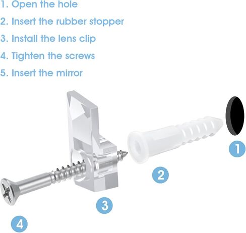 25PCS Mirror Holder Clips, Mirror Clips for Wall Mounting Mirrors Hangers for The Wall Glass Retainer Clip Frameless Glass Hanging Kit with Screws in Saudi Arabia