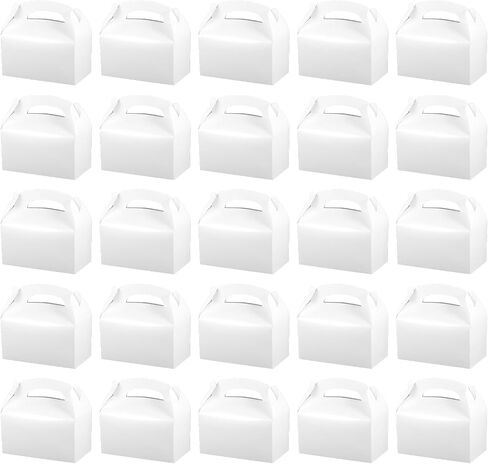 MAQUITA 60 Pack White Gable Treat Boxes Party Favor Boxes Goodie Gift Boxes for Snacks Cookie Candy Toys Birthday Party Wedding Holidays 6.5 x 3.5 x 3.5 inches in Saudi Arabia