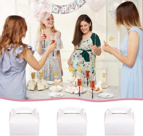 MAQUITA 60 Pack White Gable Treat Boxes Party Favor Boxes Goodie Gift Boxes for Snacks Cookie Candy Toys Birthday Party Wedding Holidays 6.5 x 3.5 x 3.5 inches in Saudi Arabia