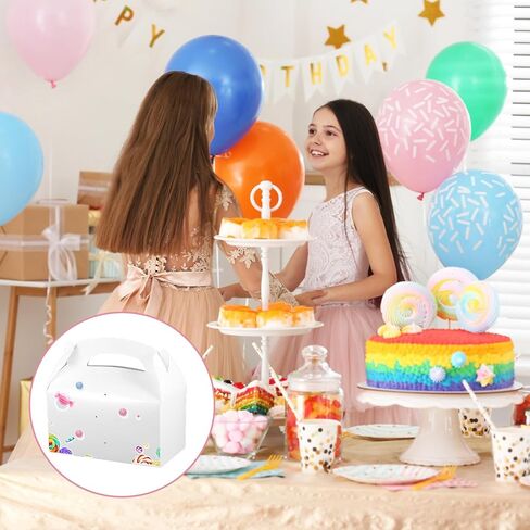 MAQUITA 60 Pack White Gable Treat Boxes Party Favor Boxes Goodie Gift Boxes for Snacks Cookie Candy Toys Birthday Party Wedding Holidays 6.5 x 3.5 x 3.5 inches in Saudi Arabia
