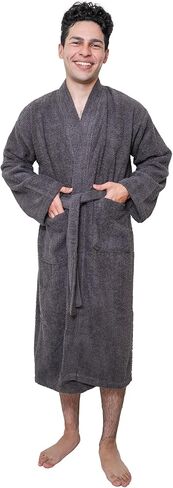 GOLD TEXTILES Premium Terry Cloth Robes for Man's Lightweight Bathrobe, Adjustable Towel Robe Belt with Collar in Saudi Arabia