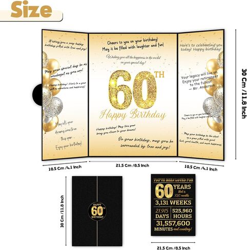 Black Gold 60th Birthday Party Decorations, Happy 60th Birthday Guest Book for Men Women 60th Birthday Signature Guest Book in Kuwait