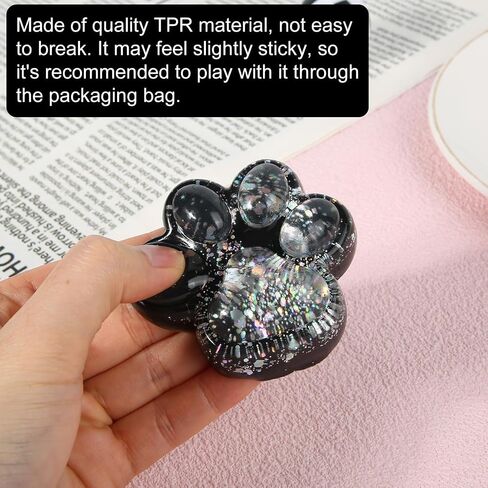 Cat Paw Squeeze Toy, Glitter Jelly Kitty Cute Cat Paw Kawaii Soft Squeeze Fidget Stress Sensory Novelty Toys for Kids Adults School Office (Gold Starry Sky) in Saudi Arabia