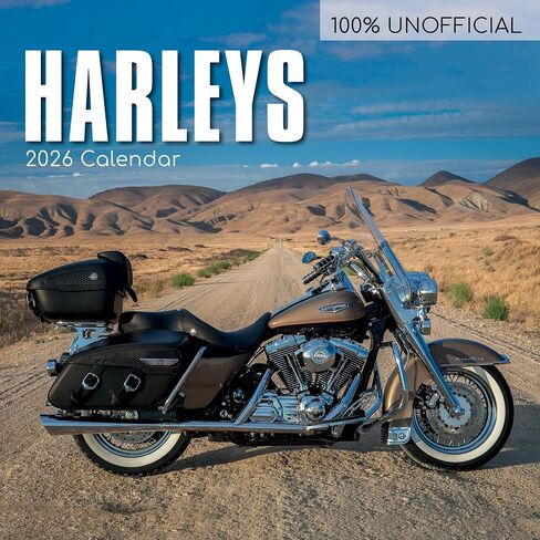 2026 Square Wall Calendar - Harleys 12 x 12 Inch Monthly View, 16-Month, Transport Theme, Includes 180 Reminder Stickers in Saudi Arabia