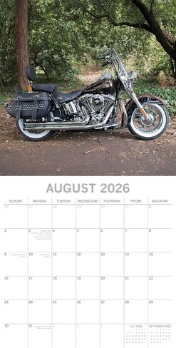 2026 Square Wall Calendar - Harleys 12 x 12 Inch Monthly View, 16-Month, Transport Theme, Includes 180 Reminder Stickers in Saudi Arabia