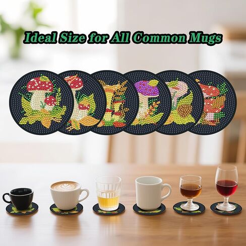 Zynlio Halloween Diamond Paints Coasters مجموعات مع حامل ، فن الهالوين الماس ، وقائحة Diy Diamond Crafts للبالغين ، ومجموعات الطلاء الفنية الماس للنساء ، والمبتدئين ، لوازم الحرف الماسية in Kuwait