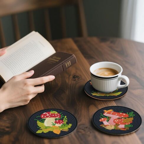 Zynlio Halloween Diamond Paints Coasters مجموعات مع حامل ، فن الهالوين الماس ، وقائحة Diy Diamond Crafts للبالغين ، ومجموعات الطلاء الفنية الماس للنساء ، والمبتدئين ، لوازم الحرف الماسية in Kuwait