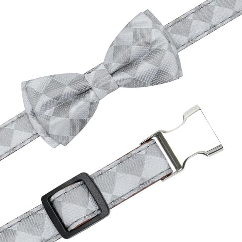 Soft Dog Bow Tie Collar - Wedding Outfit for Boy/Male Dogs (Small, Medium, Large), Checkered Pattern, Deep Blue, Small in Saudi Arabia