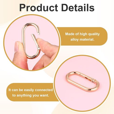 8pcs مشابك حلقة الربيع البيضاوي Clips Gold -keychain فتحة ثقيلة فتحة o محفظة مقطع القلادة سحر محفظة حقائب اليد مناسبة حقيبة الظهر (1.96 × 0.61 بوصة) in Saudi Arabia